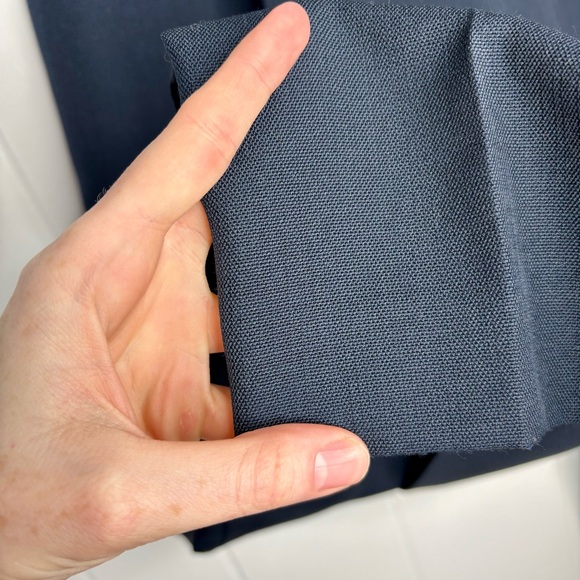 Theory Tapered High-Rise Pant in Wool-Blend Hopsack Navy Blue Women’s Size 6 - Picture 5 of 10
